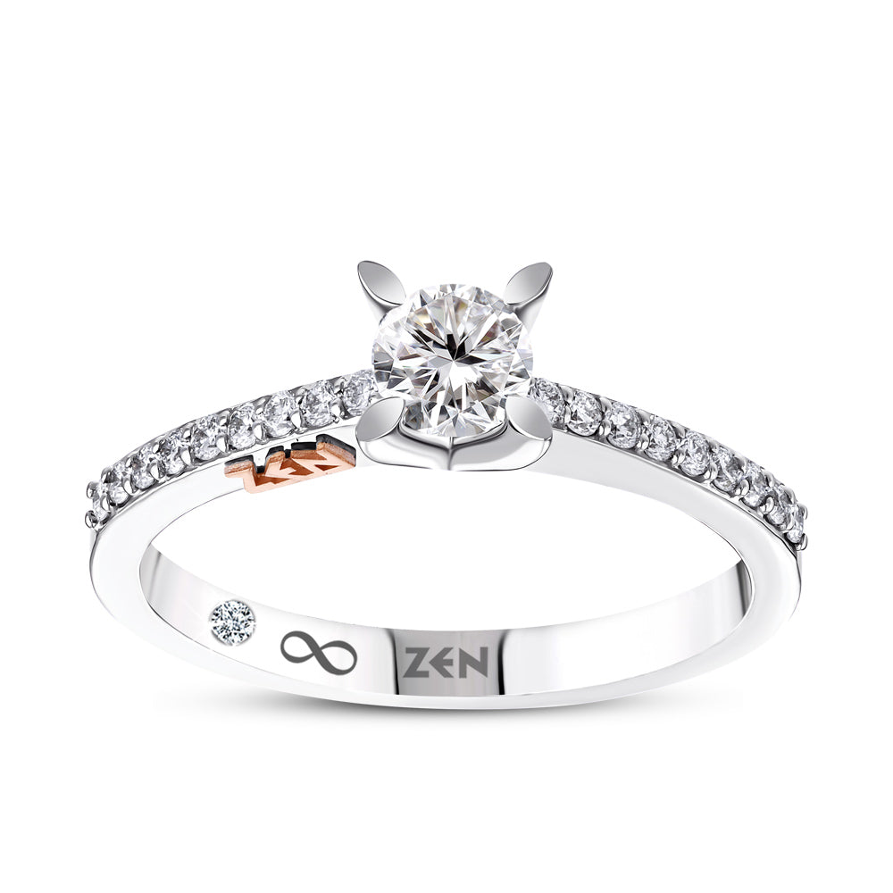 Side Stone Diamond Engagement Ring