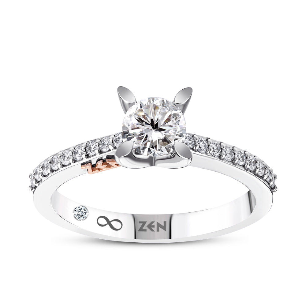Side Stone Diamond Engagement Ring