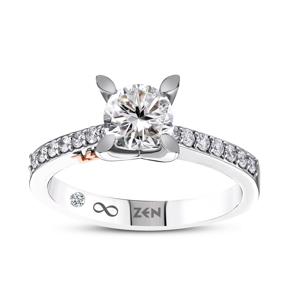 Side Stone Diamond Engagement Ring