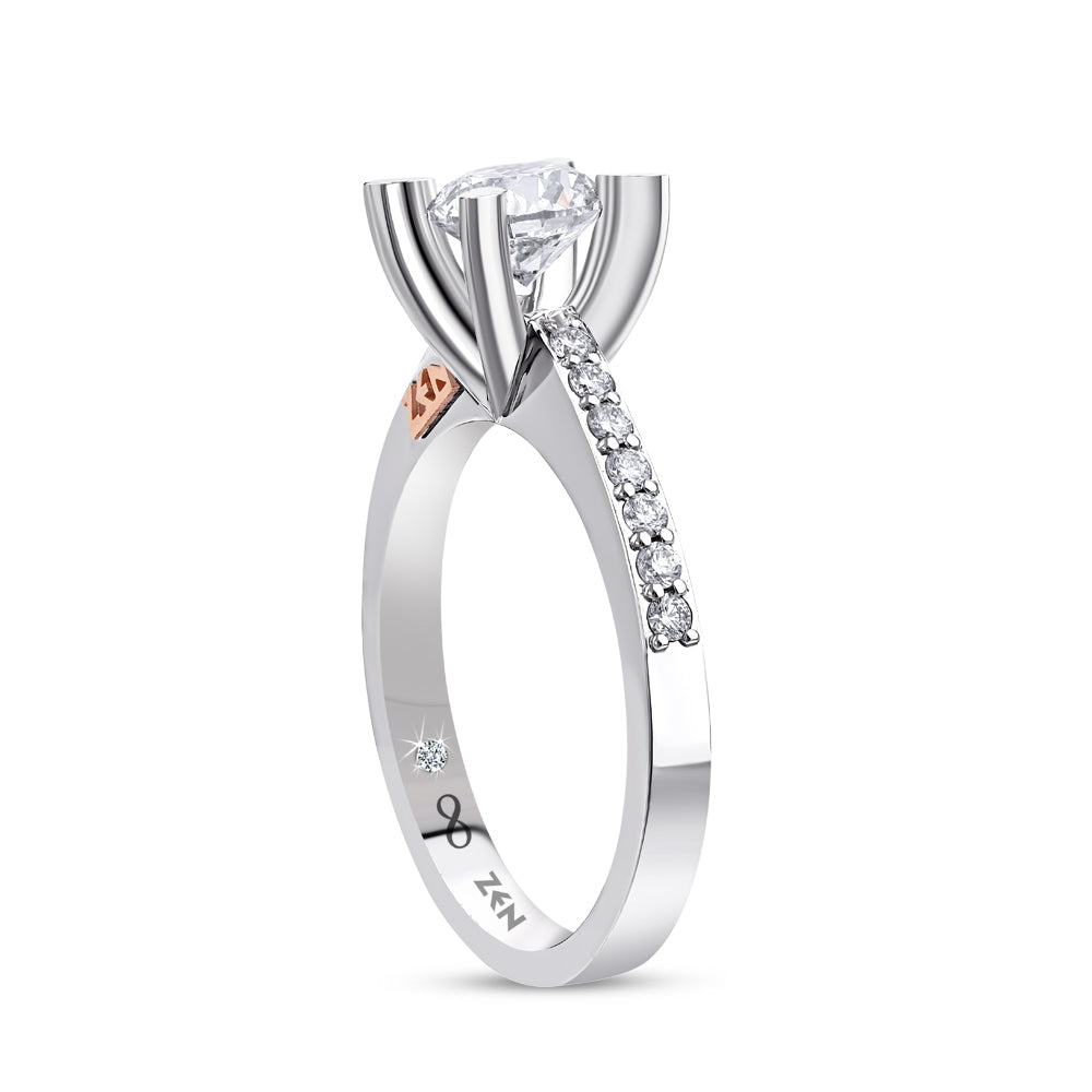 Side Stone Diamond Engagement Ring