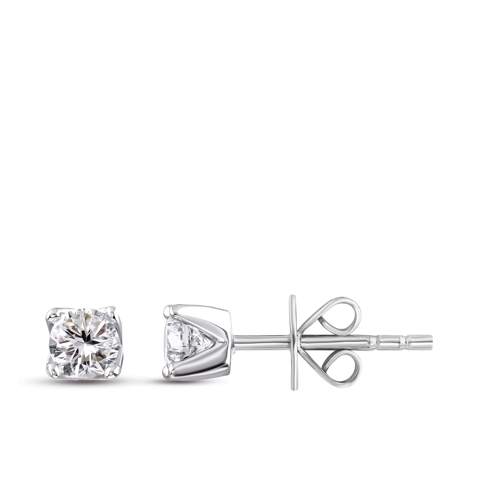 Diamond Solitaire Stud Earrings