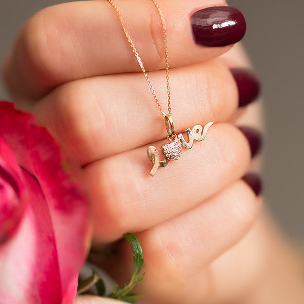 Love Diamond Pendant with Chain
