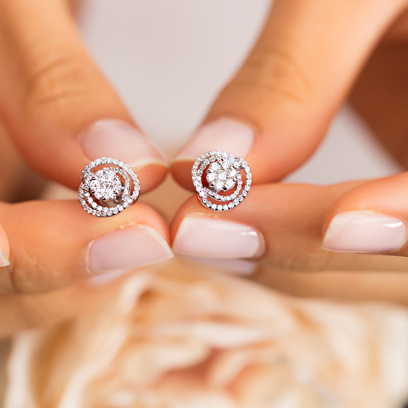 Design Diamond Stud Earrings