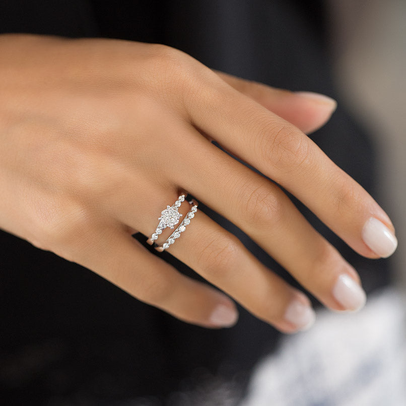 Twins Diamond Engagement Ring