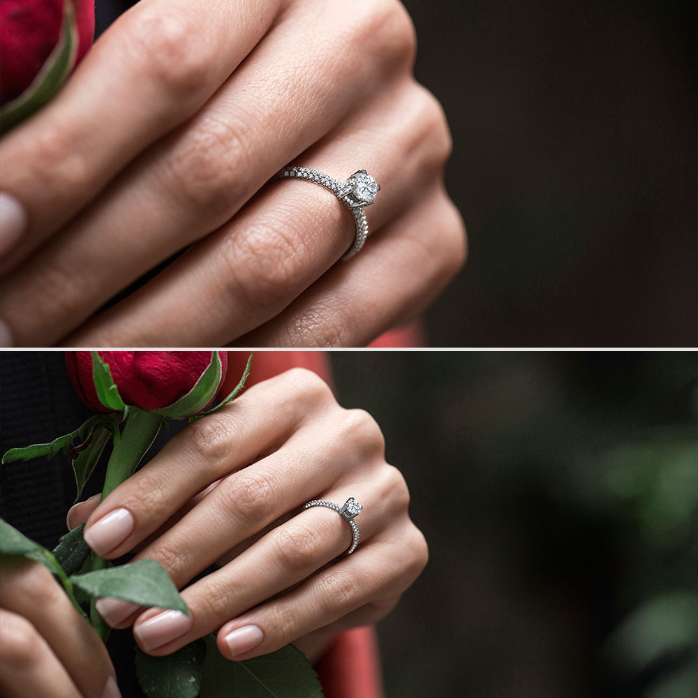 Sidestone Diamond Engagement Ring