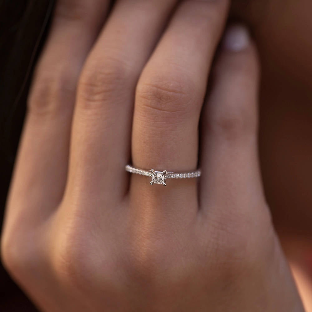 Sidestone Diamond Engagement Ring