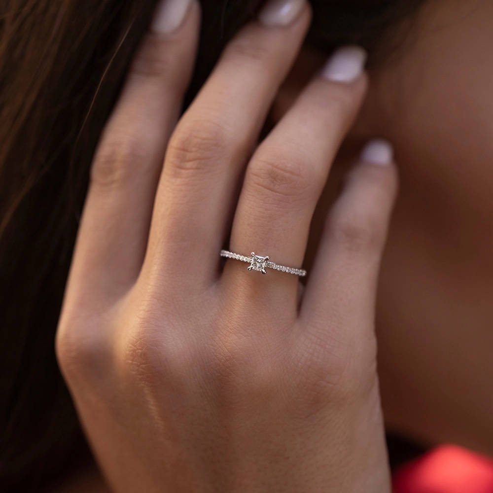 Sidestone Diamond Engagement Ring