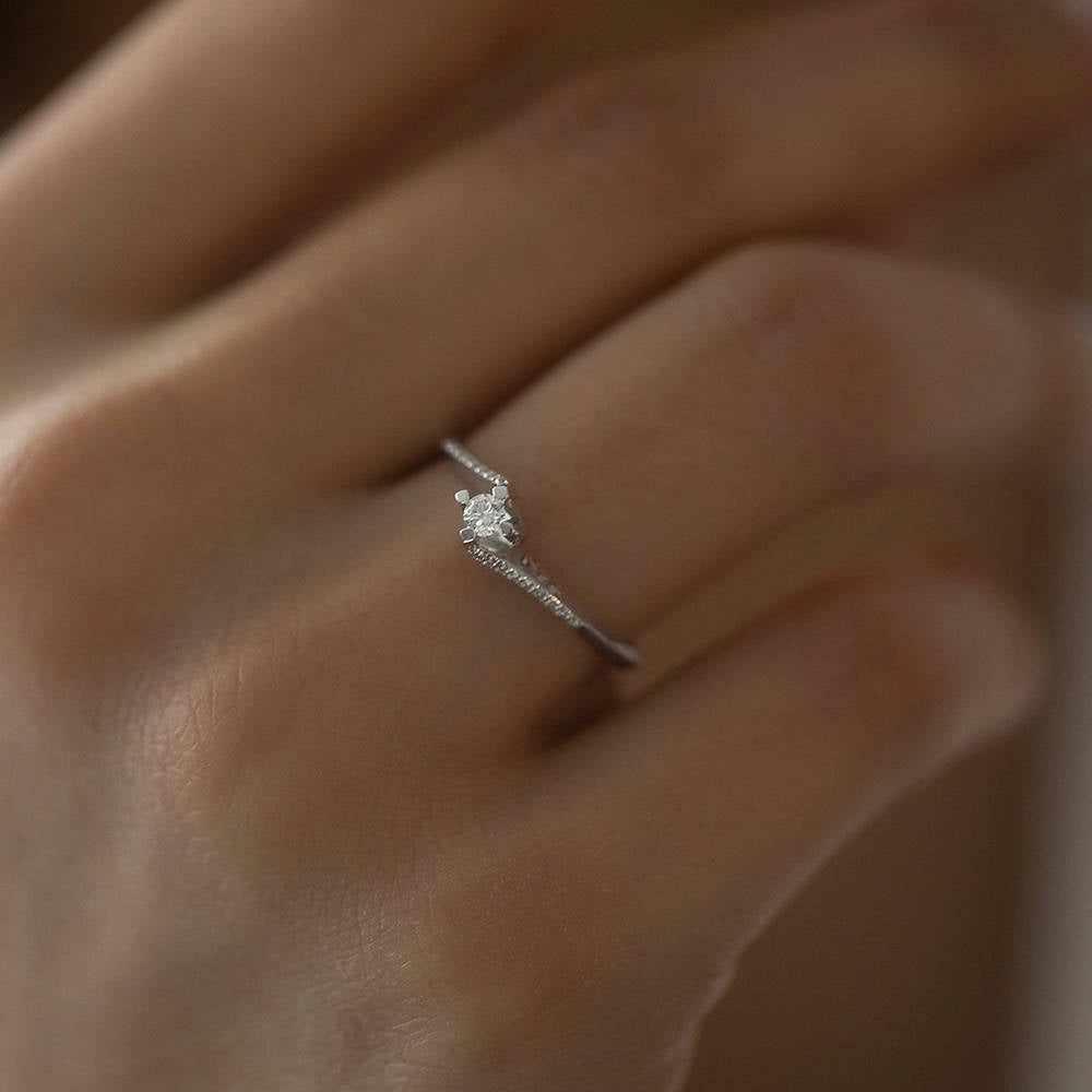 Sidestone Diamond Engagement Ring