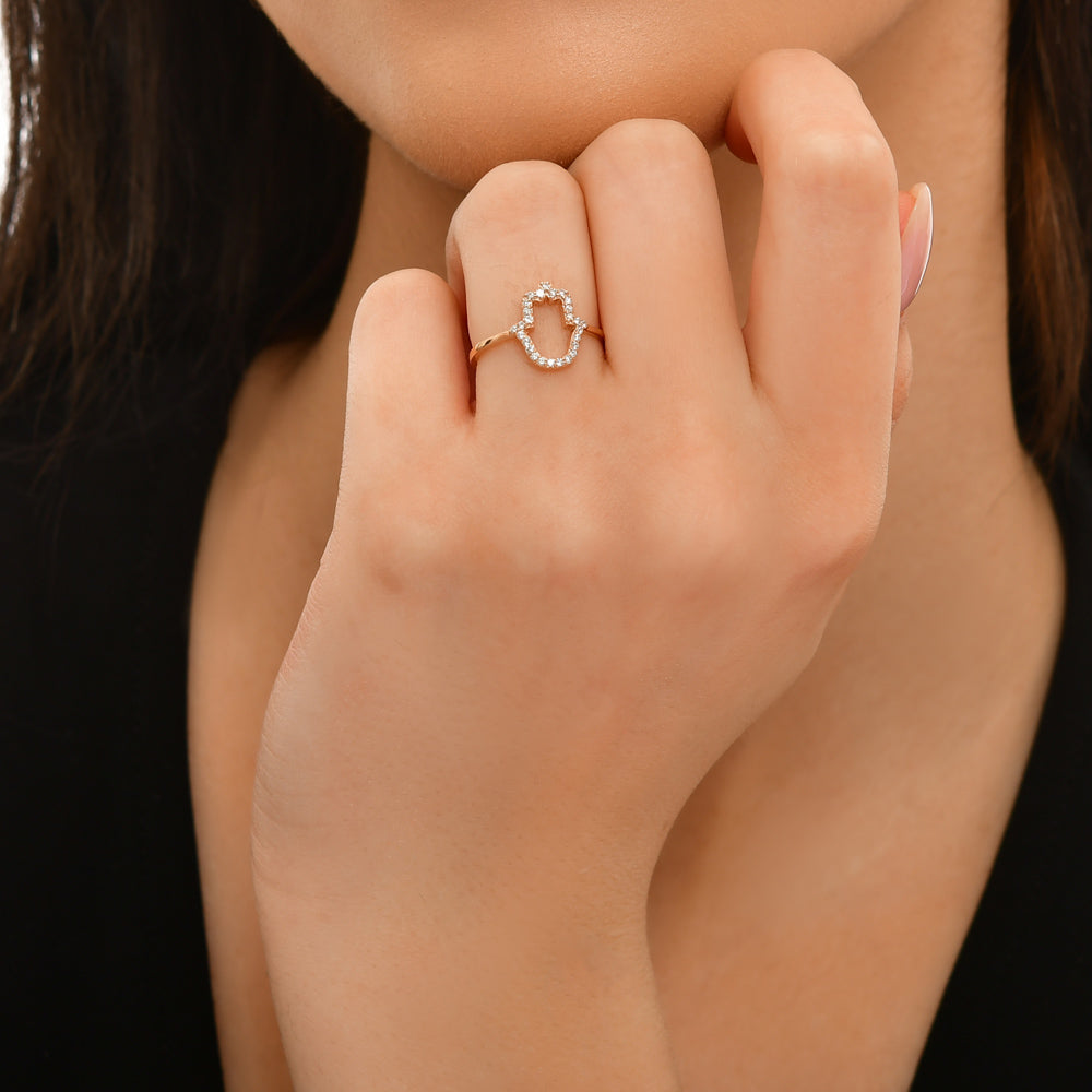 Fatimas Hand Diamond Ring
