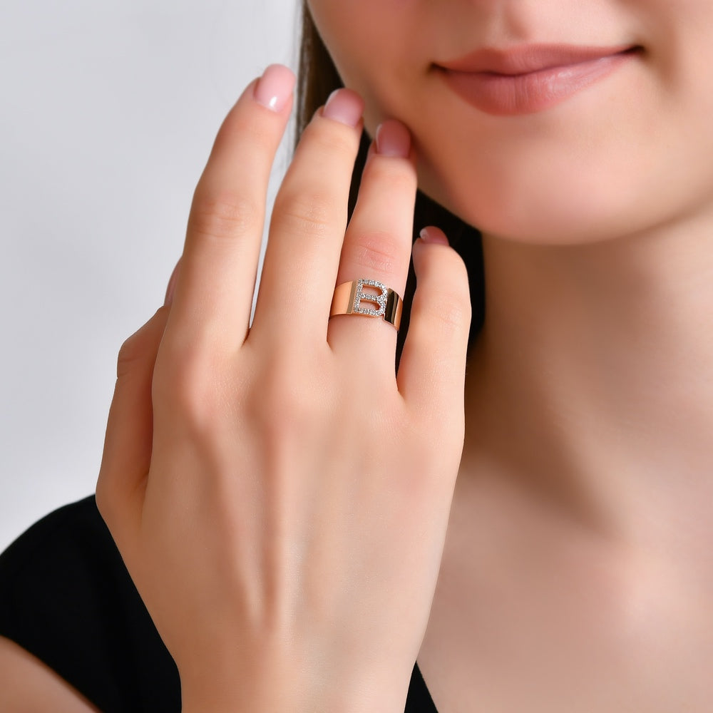 Diamond Initial Ring B