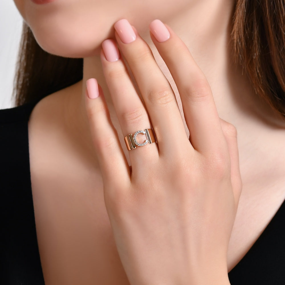 Diamond Initial Ring C