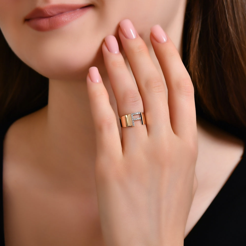 Diamond Initial Ring F