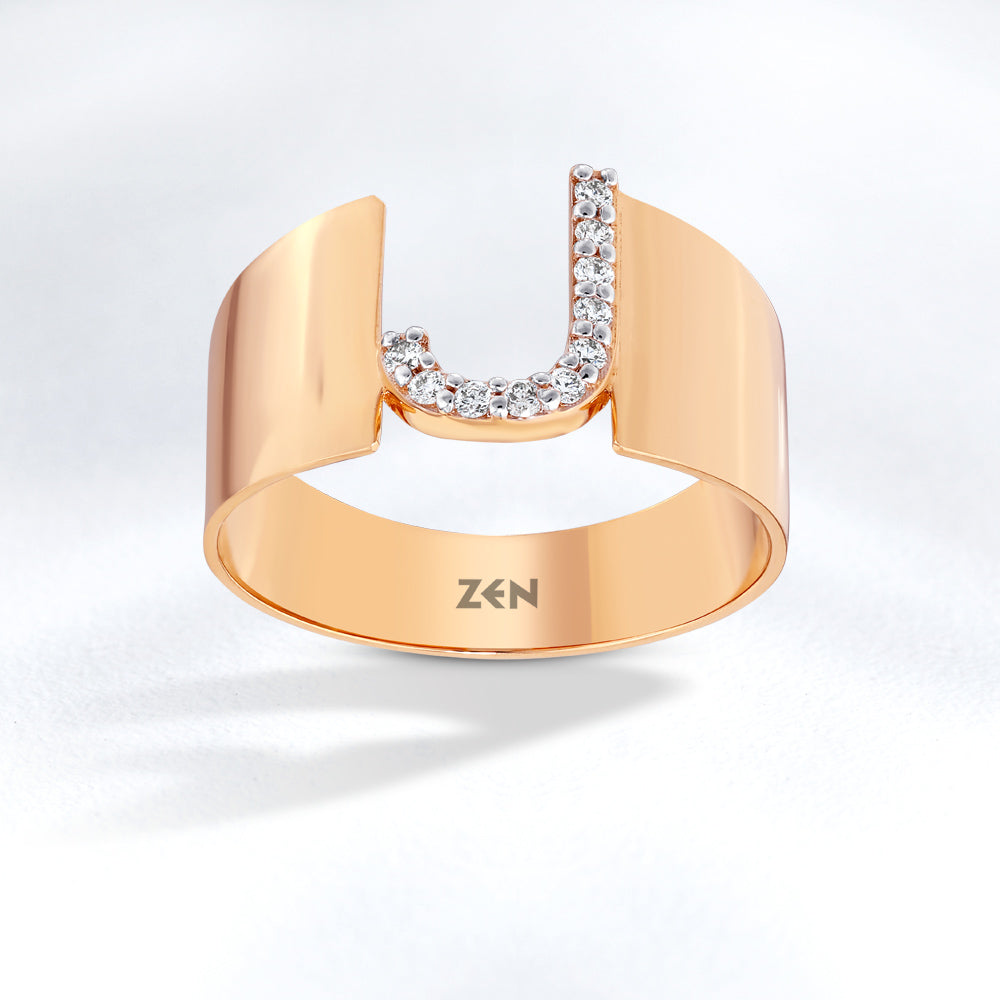 Diamond Initial Ring J