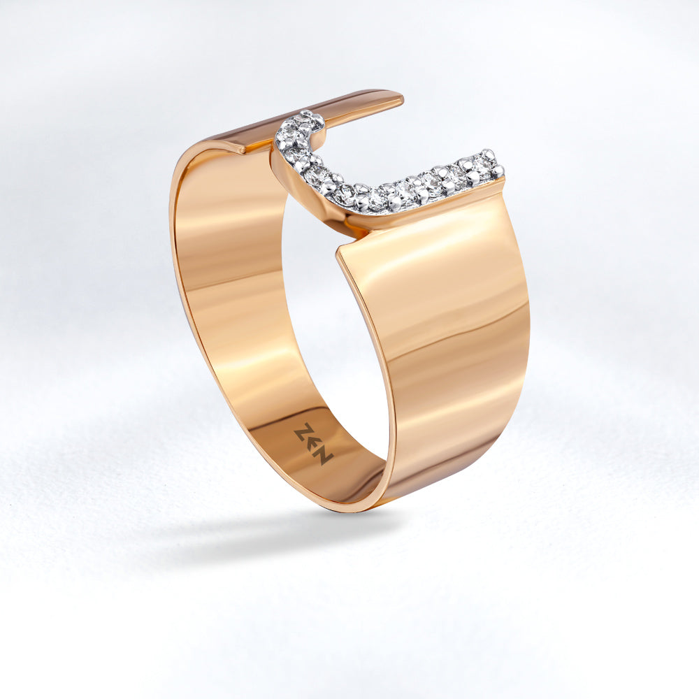 Diamond Initial Ring J