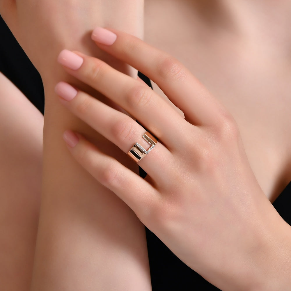 Diamond Initial Ring L