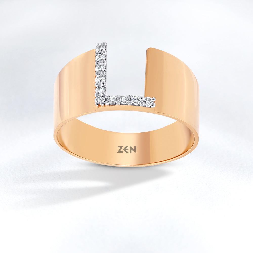 Diamond Initial Ring L