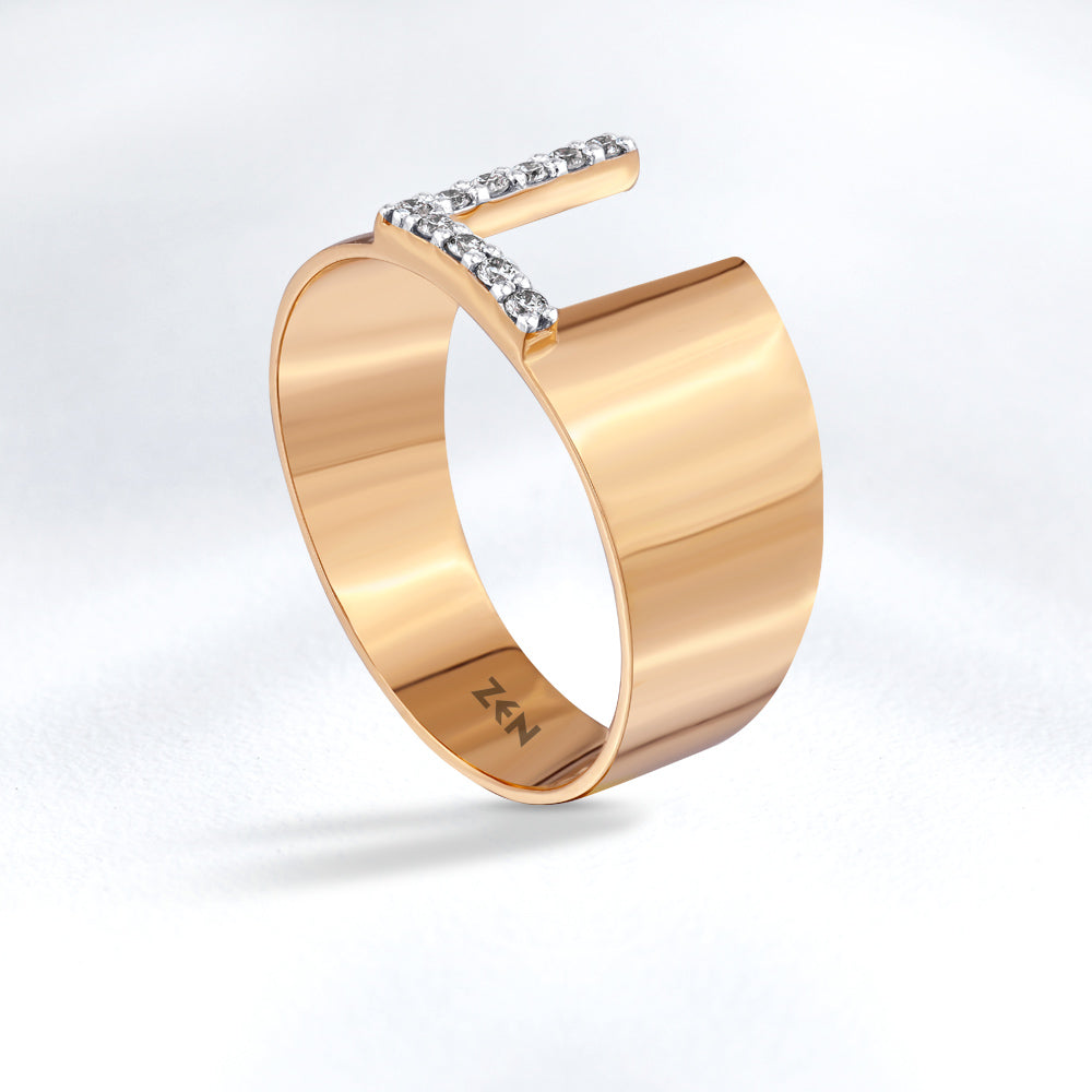 Diamond Initial Ring L