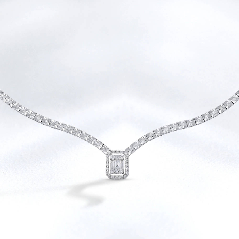 Baguette Diamond Necklace