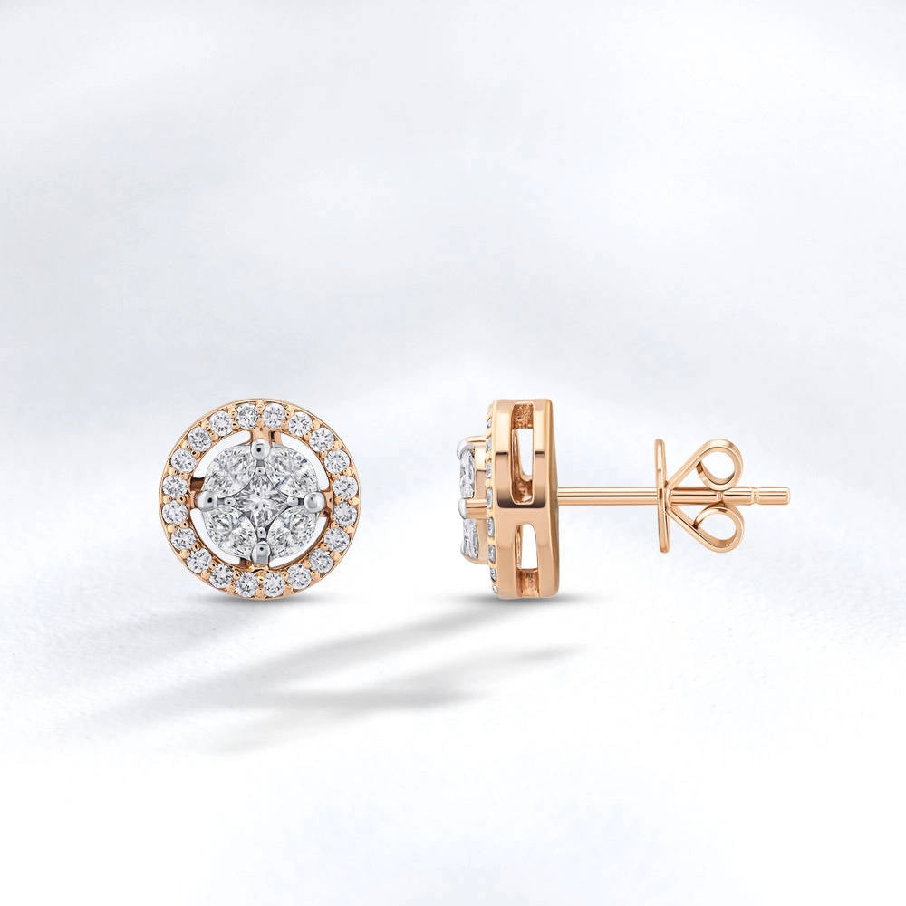 Design Diamond Stud Earrings