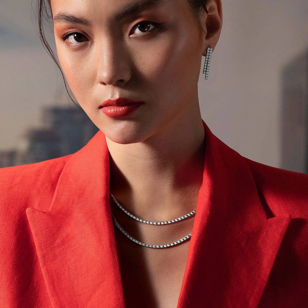 Diamond Tennis Earrings