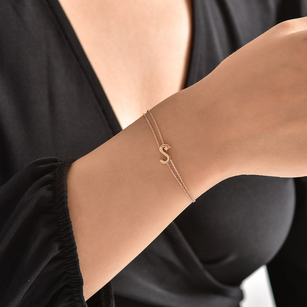 Diamond Initial Bracelet S