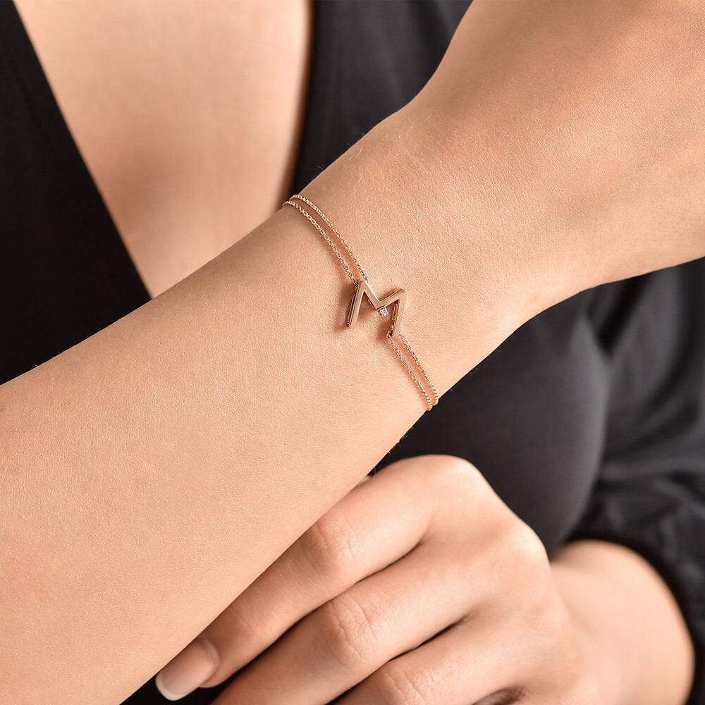 Diamond Initial Bracelet M