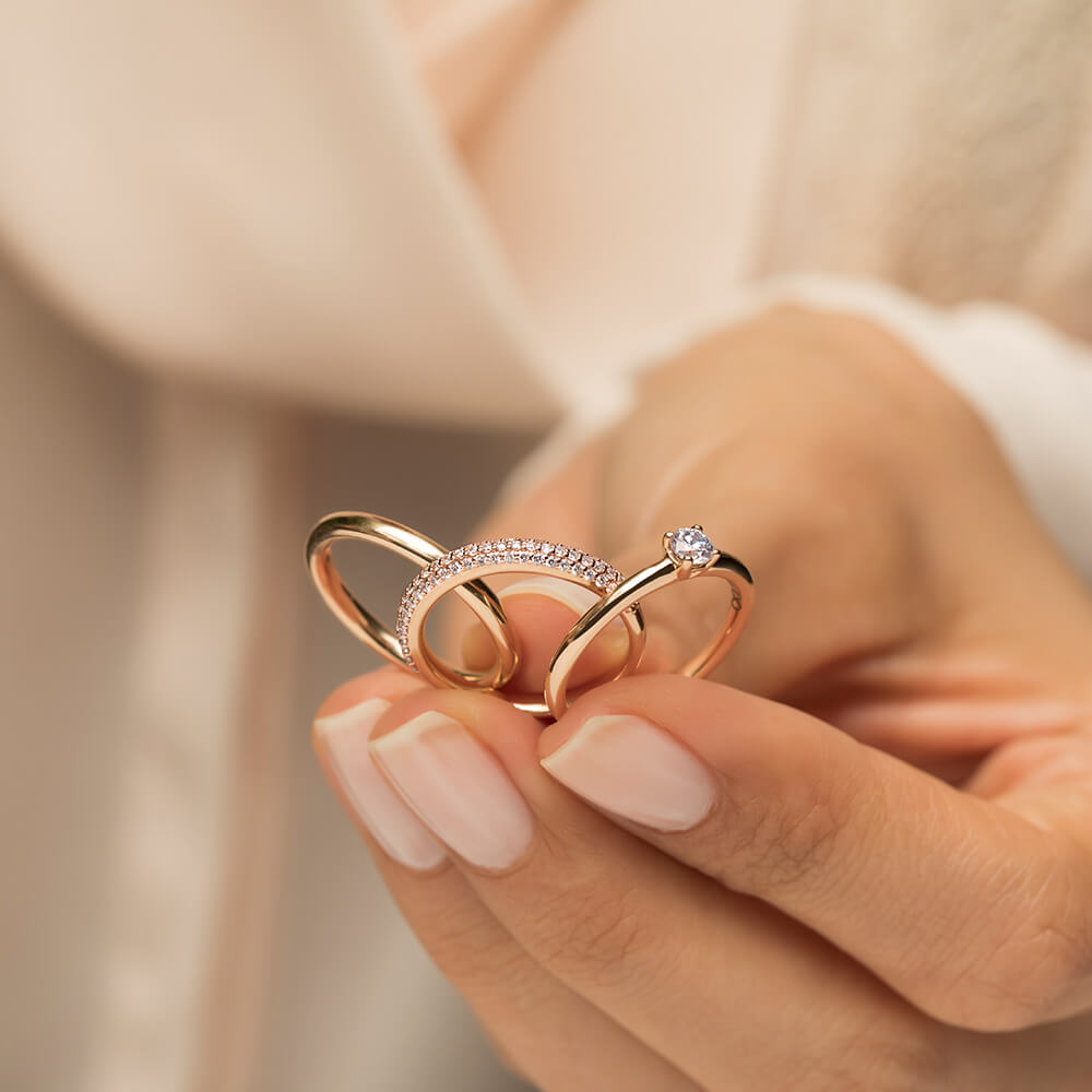 Three-Row Diamond Ring