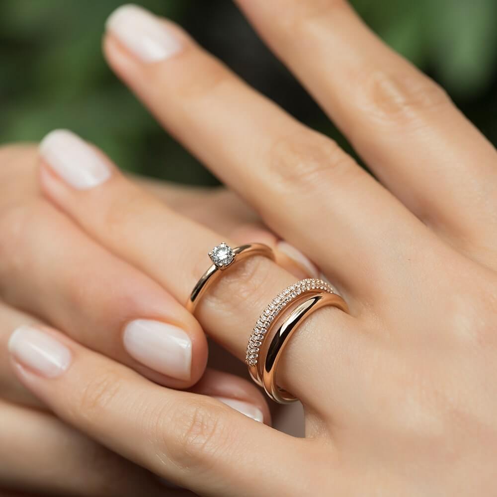 Three-Row Diamond Ring