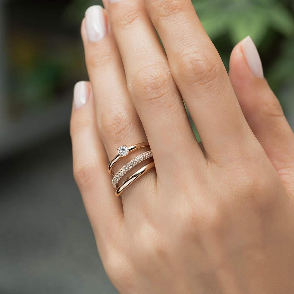 Three-Row Diamond Ring