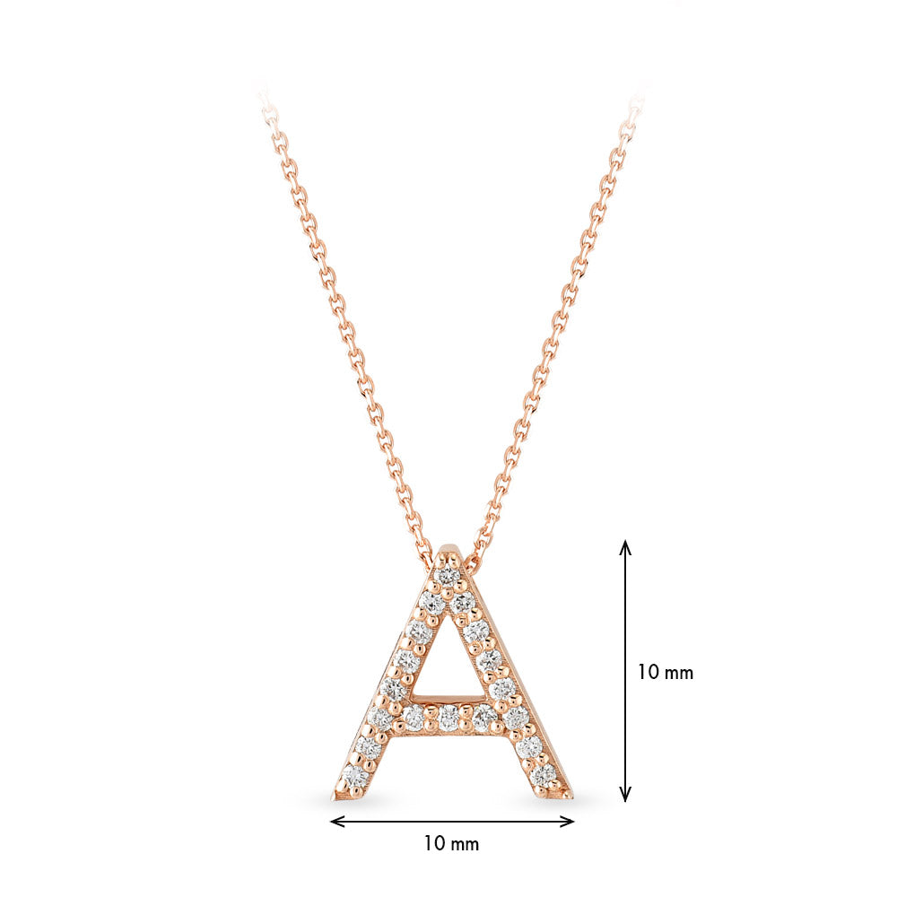 Diamond Initial Necklace A
