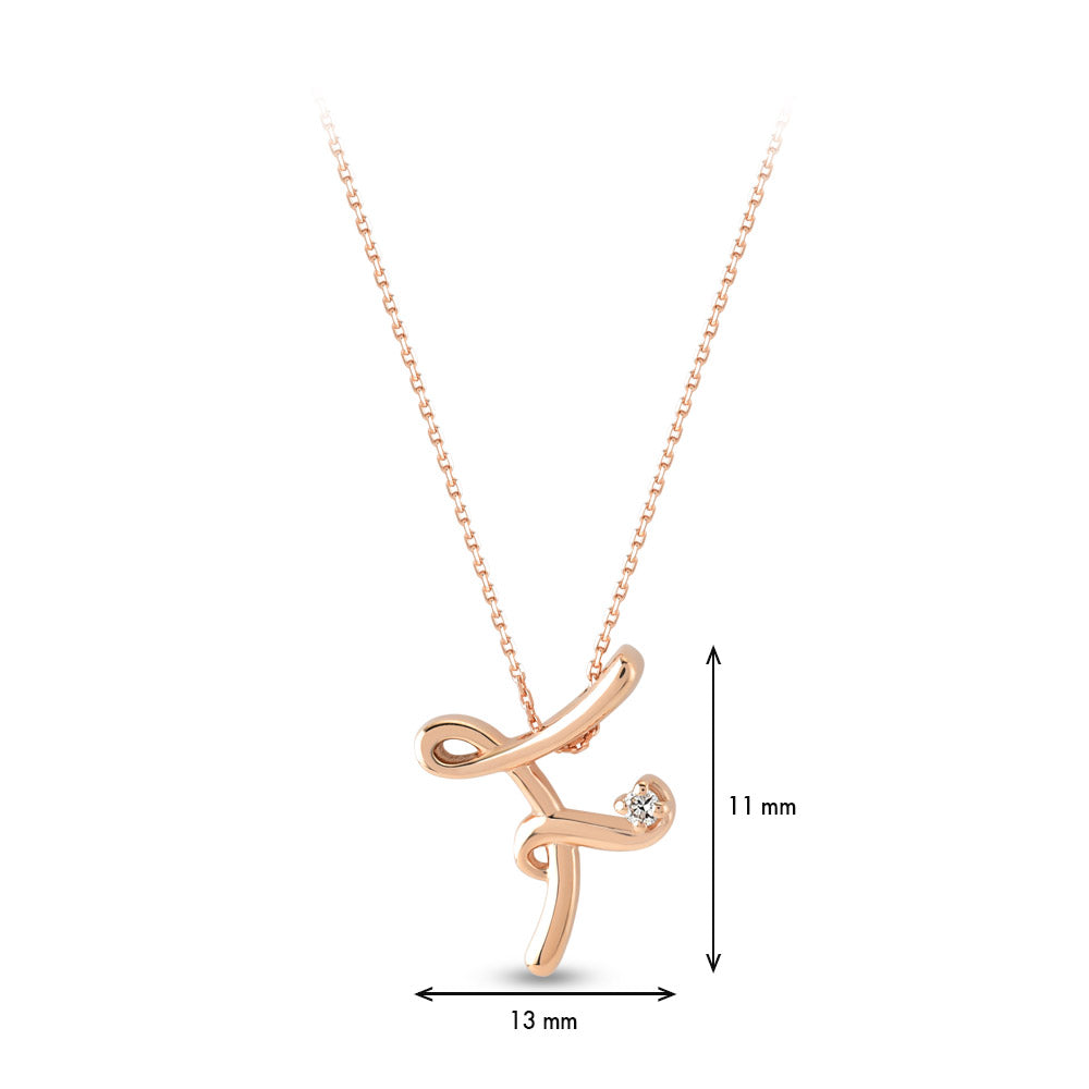 Diamond Initial Necklace F