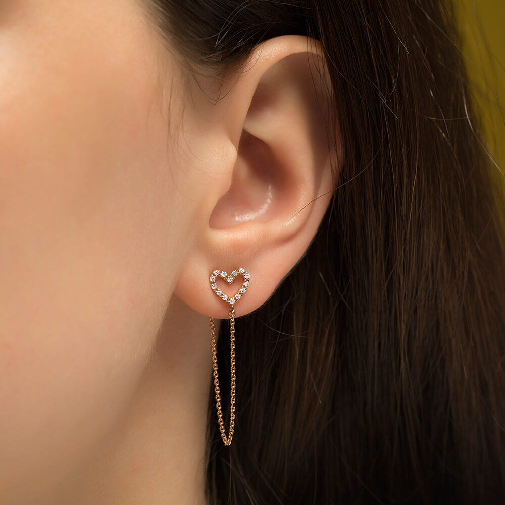 Heart Diamond Earrings