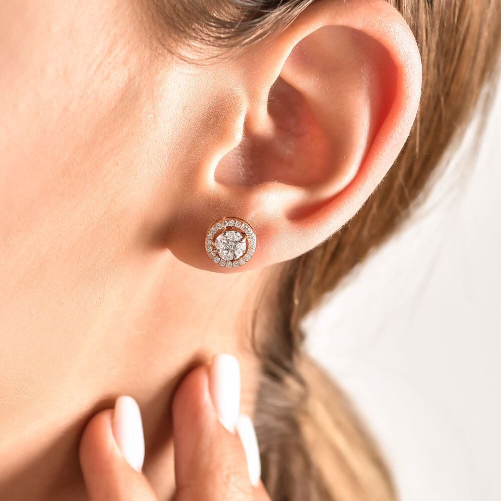 Design Diamond Stud Earrings