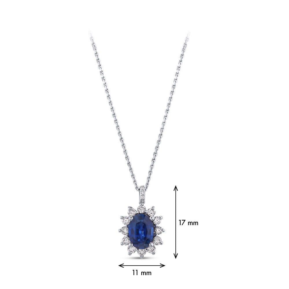 Sapphire Pendant with Chain