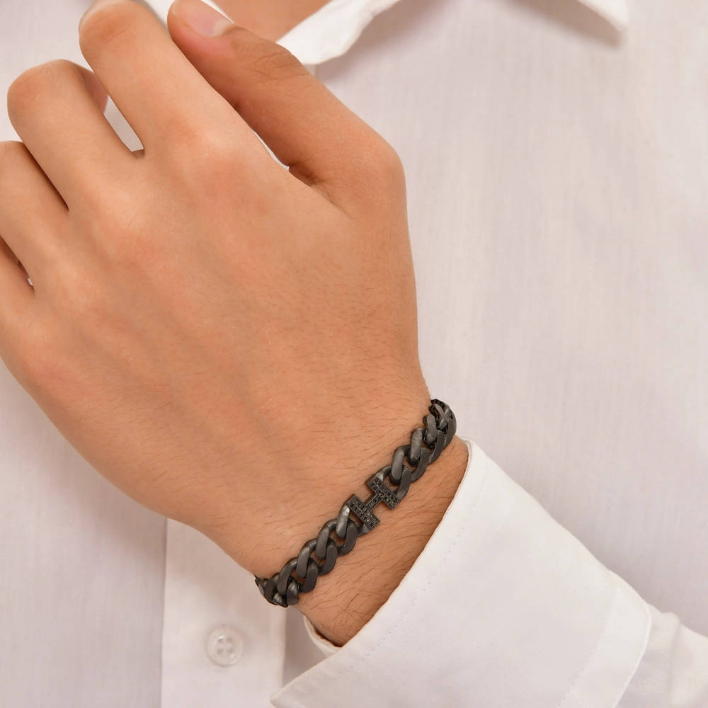 Diamond Initial Bracelet H