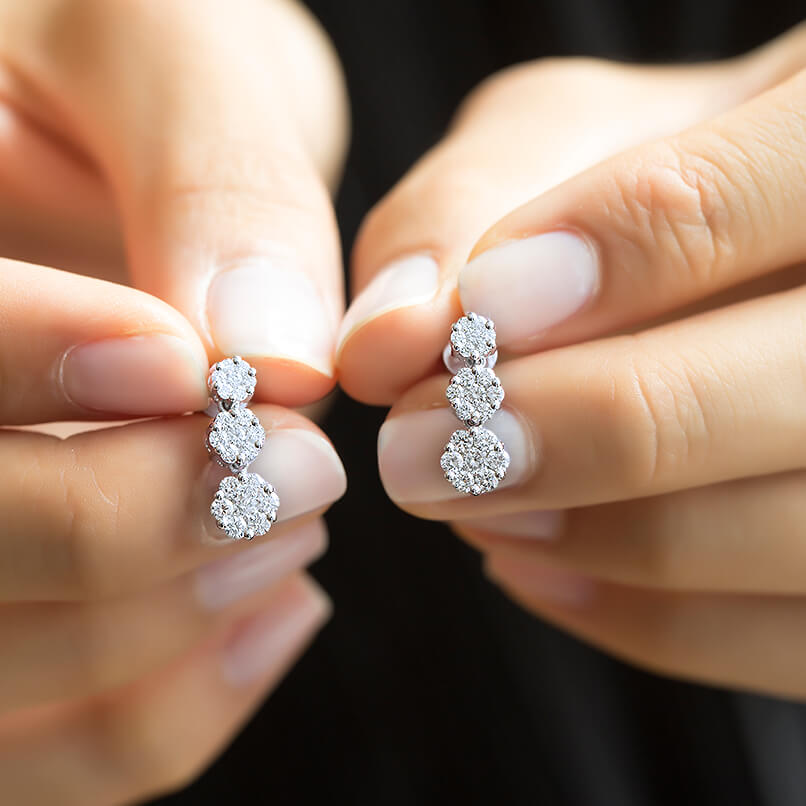 Halo Diamond Stud Earrings
