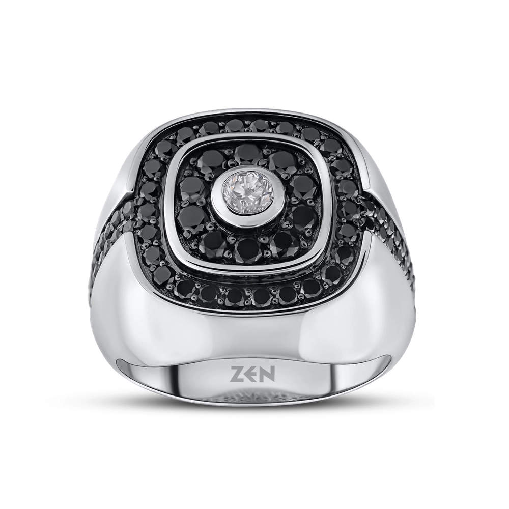 Men Silver Diamond Ring