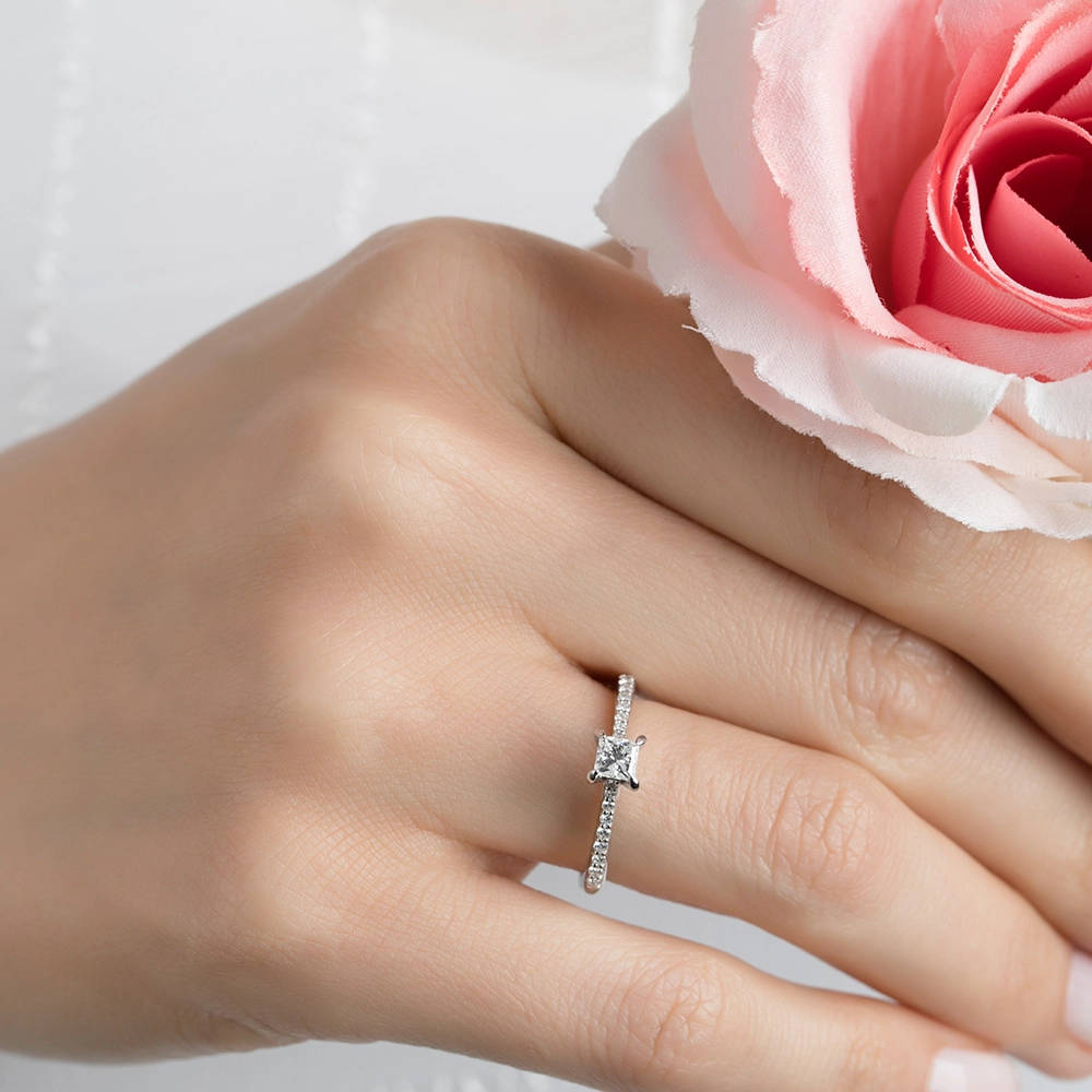 Sidestone Diamond Engagement Ring