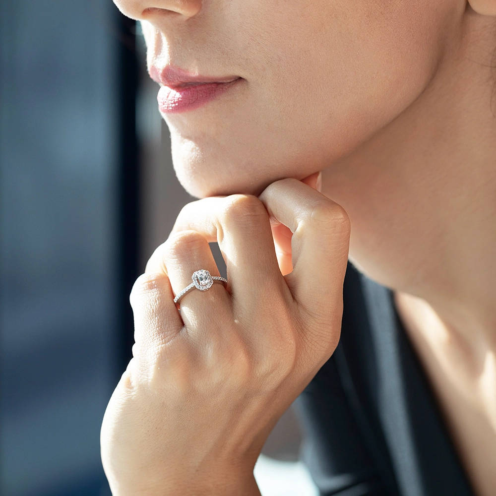 Solitaire Octagon Diamond Ring