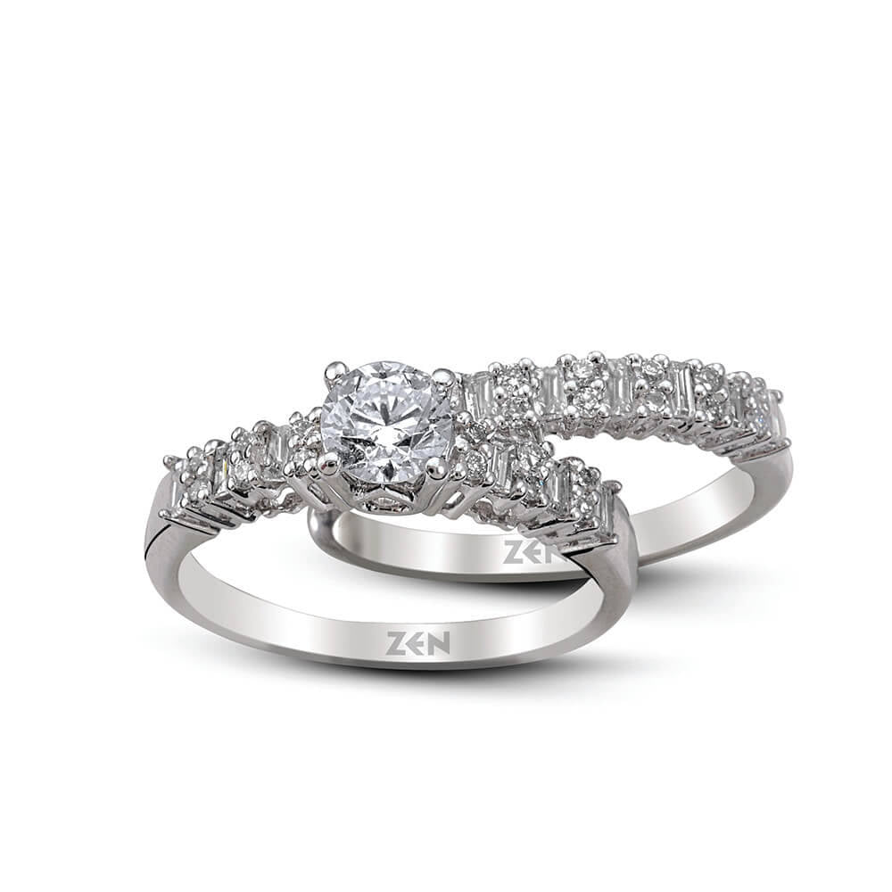 Twins Diamond Engagement Ring