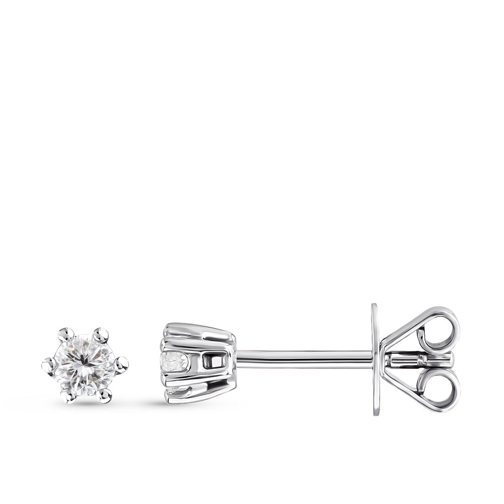 Solitaire Diamond Stud Earrings