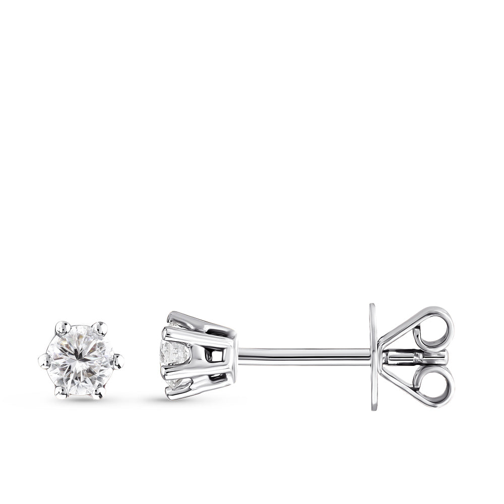 Solitaire Diamond Stud Earrings