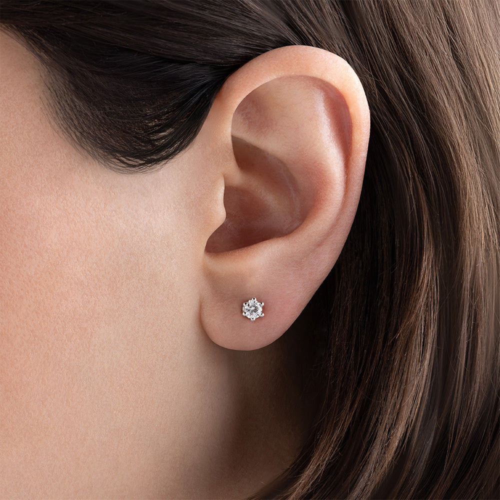 Solitaire Diamond Stud Earrings