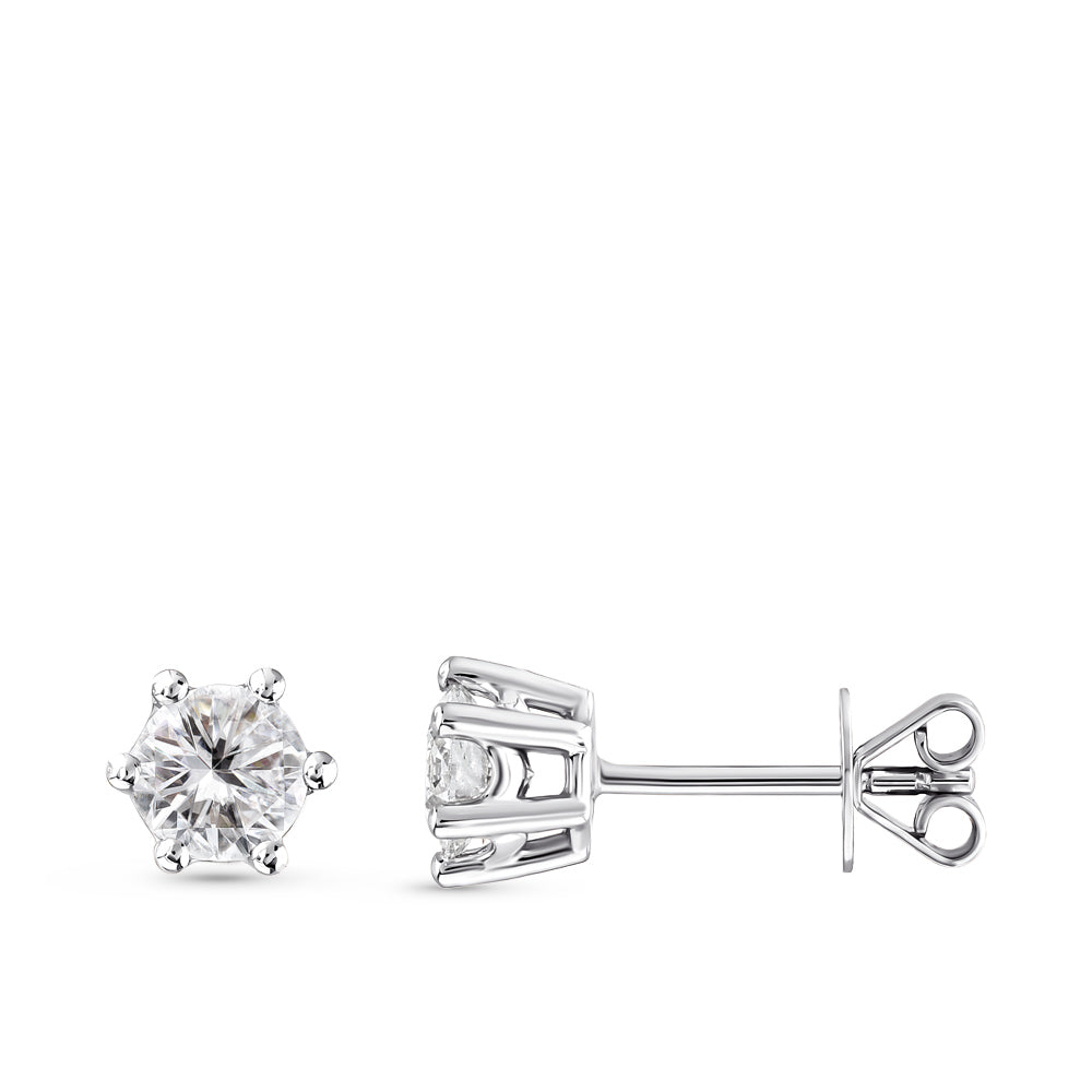 Solitaire Diamond Stud Earrings