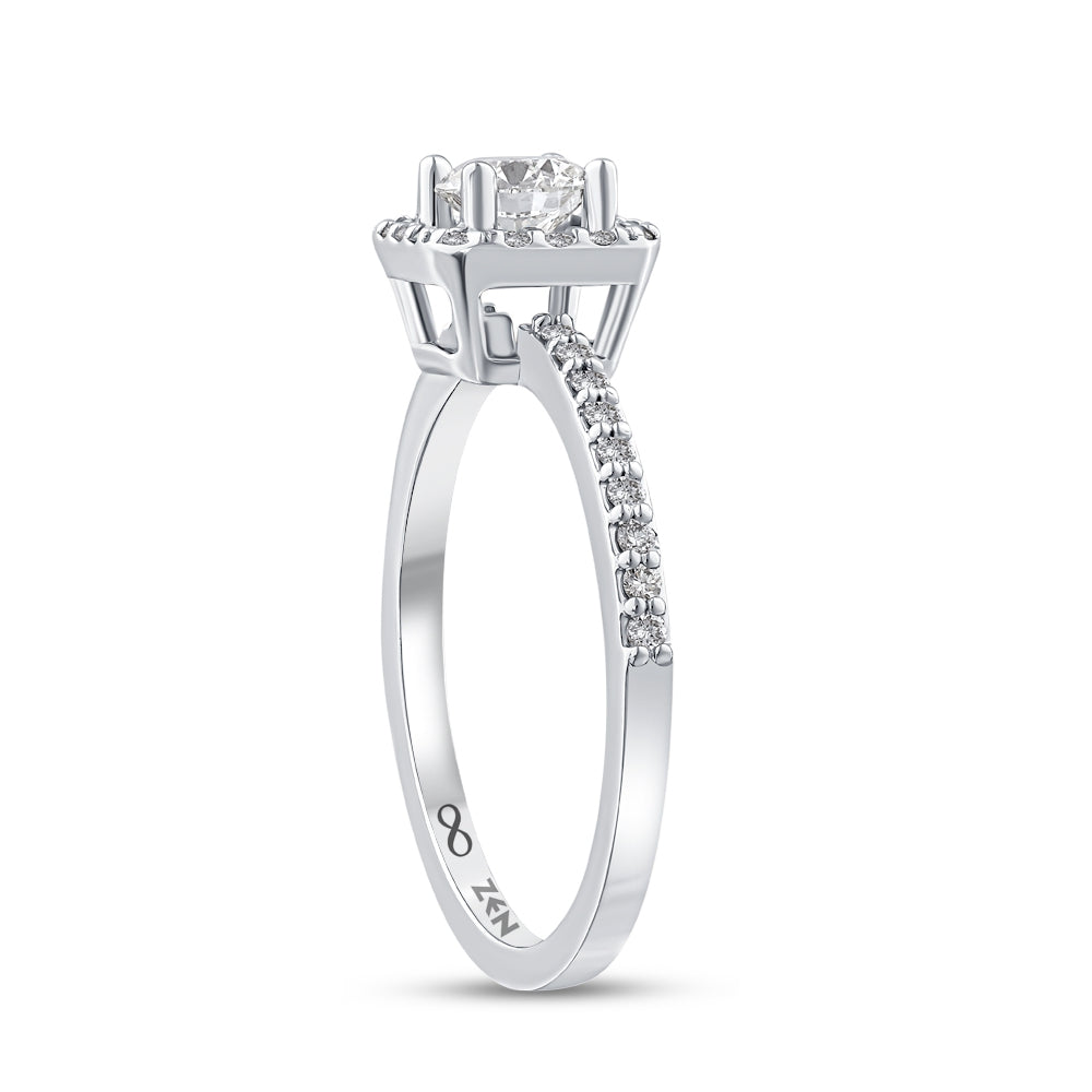 Side Stone Diamond Engagement Ring
