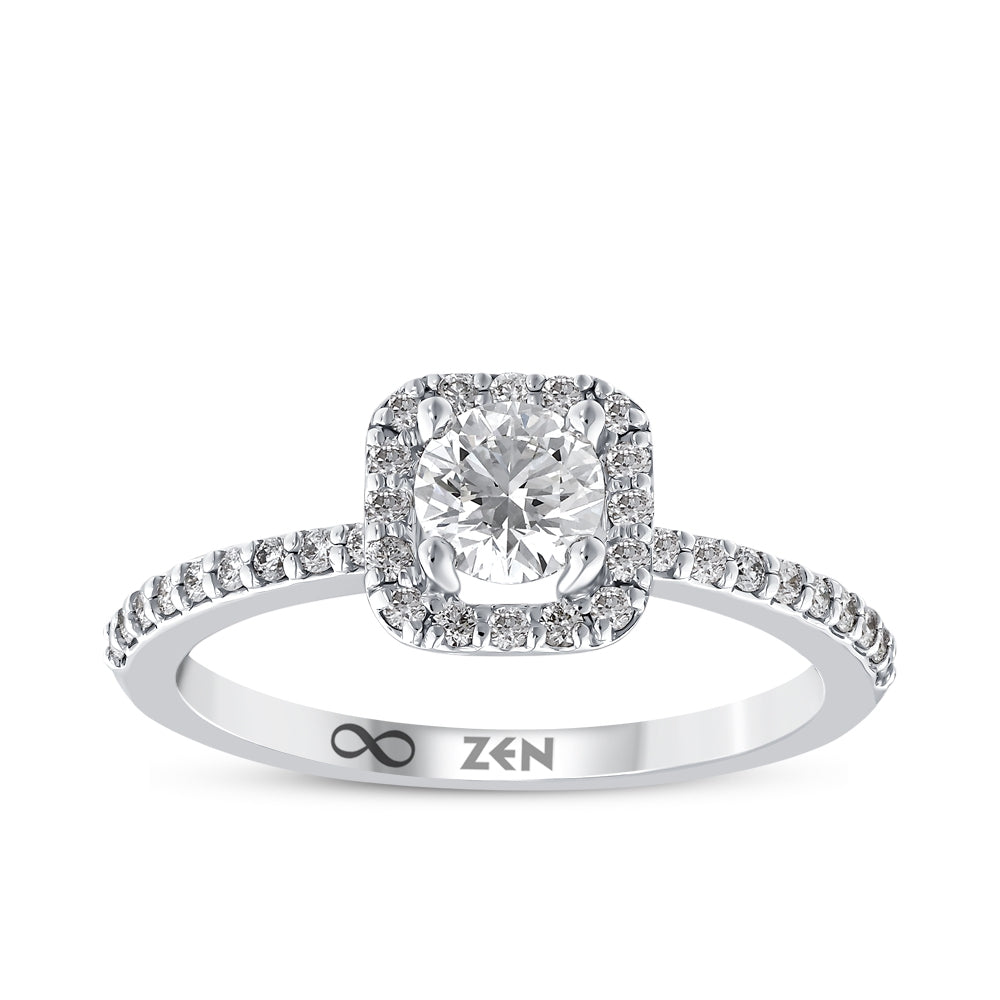Side Stone Diamond Engagement Ring