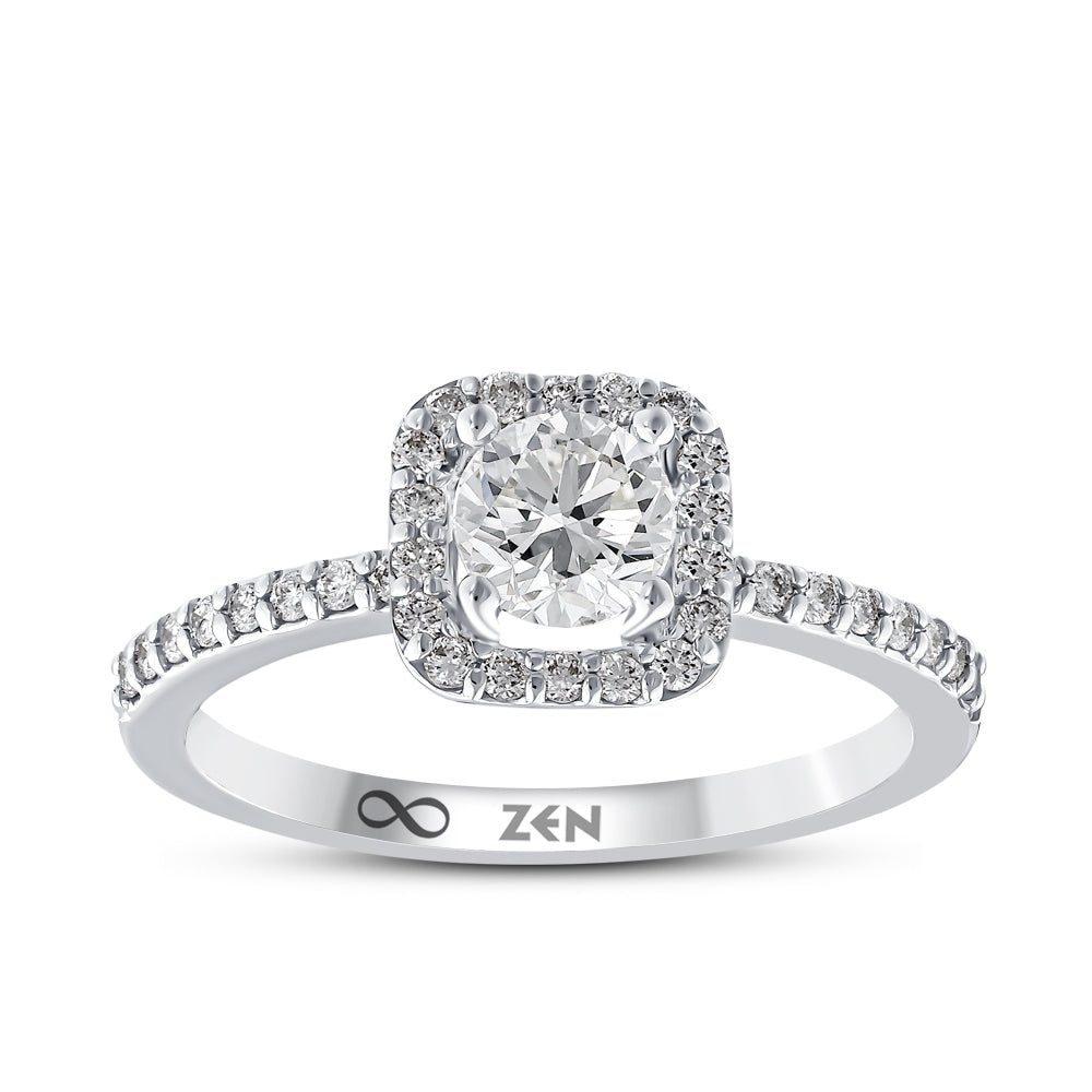 Side Stone Diamond Engagement Ring