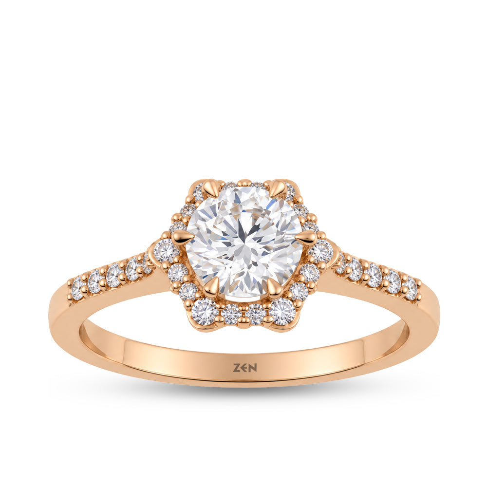 Side Stone Diamond Engagement Ring