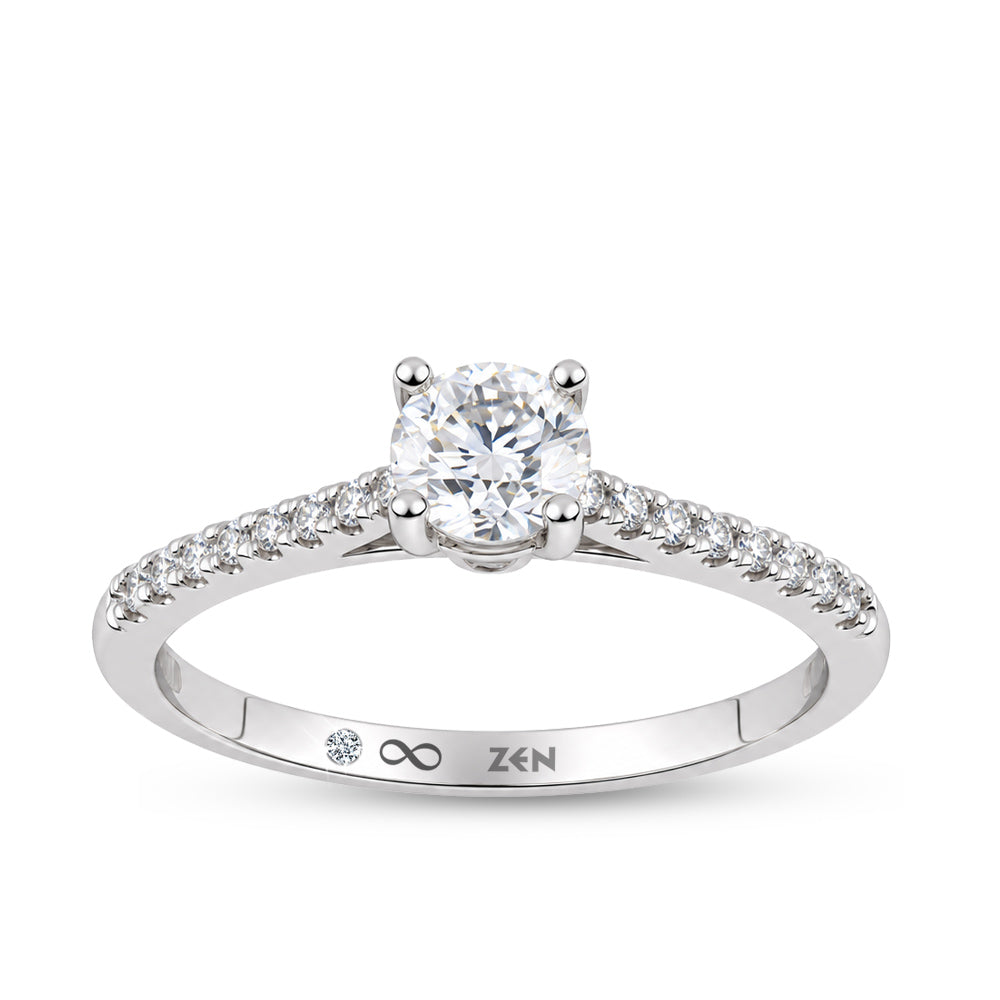 Side Stone Diamond Engagement Ring