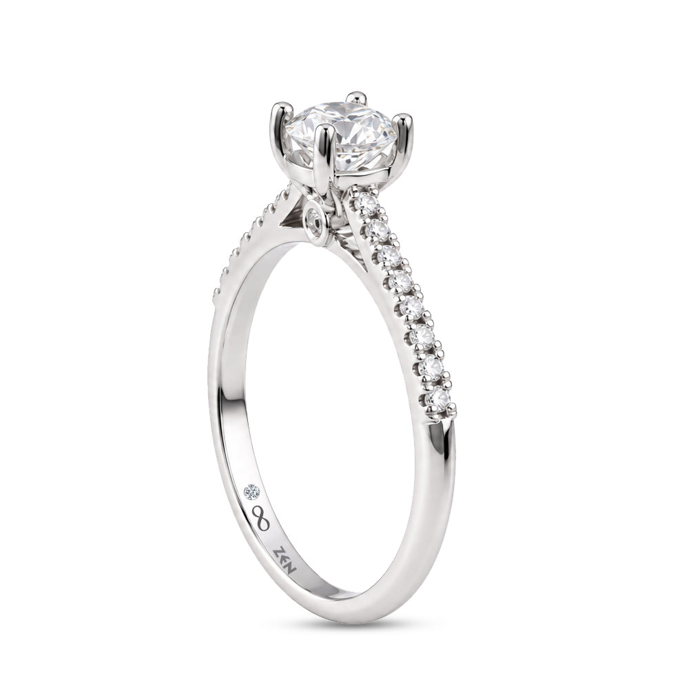 Side Stone Diamond Engagement Ring